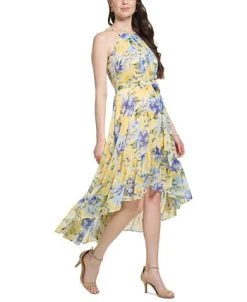 Vince Camuto Women's Printed Chiffon High-Low MidiDress -Anne Klein Sales Store 23567992 fpx
