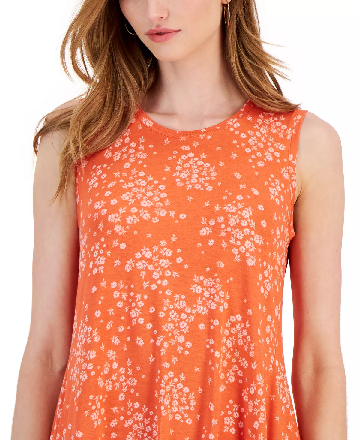 Style & Co Women's Floral-Print Sleeveless Flip Flop Dress, Created For Macy's 4 Style & Co Women's Floral-Print Sleeveless Flip Flop Dress, Created For Macy's - Image 4