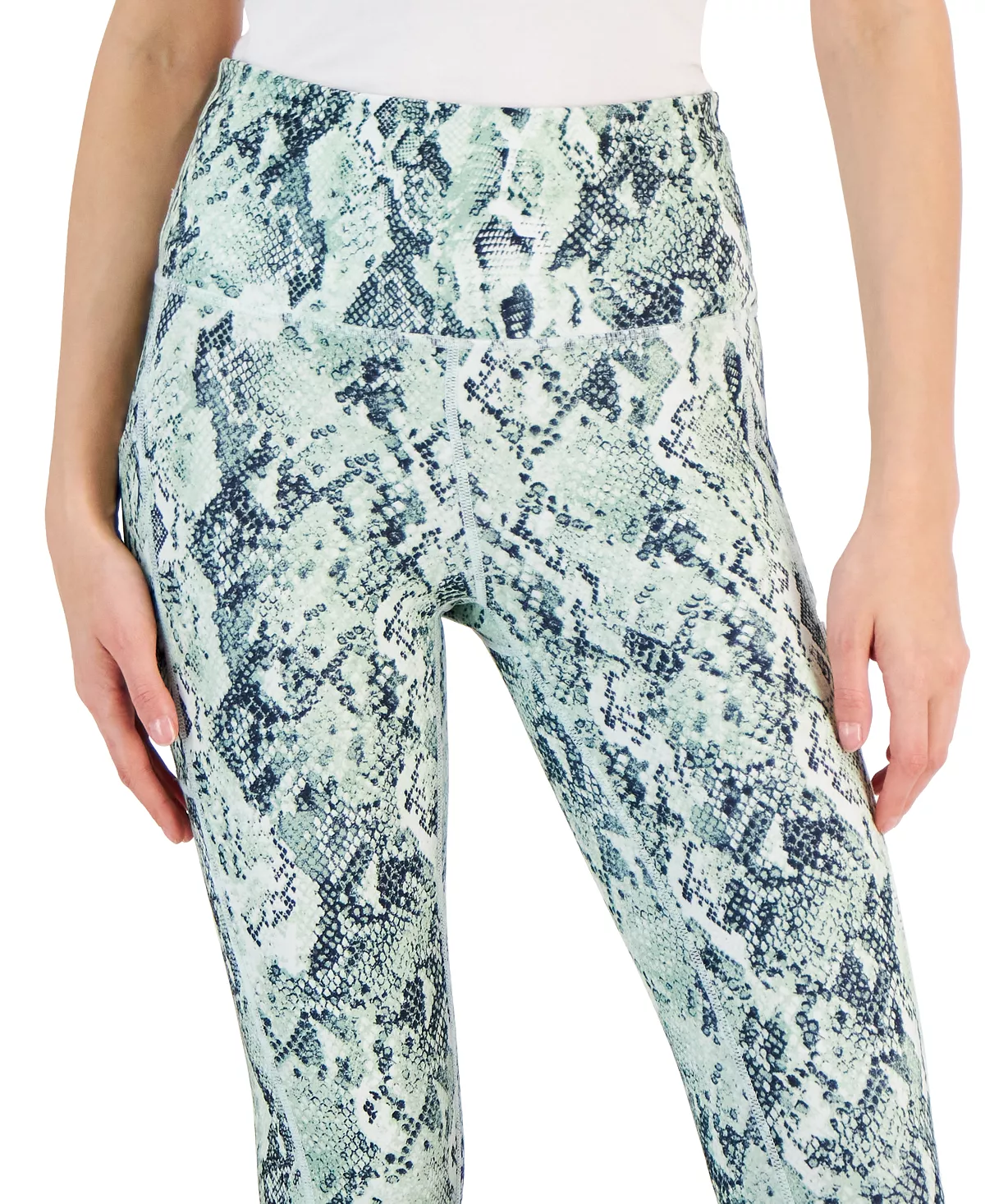 ID Ideology Women's Snake-Print Cropped High-Rise Leggings, Created For Macy's 3 ID Ideology Women's Snake-Print Cropped High-Rise Leggings, Created For Macy's - Image 3
