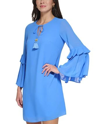 Vince Camuto Women's Flare-Sleeve Tie-Neck Shift Dress 3 Vince Camuto Women's Flare-Sleeve Tie-Neck Shift Dress - Image 3