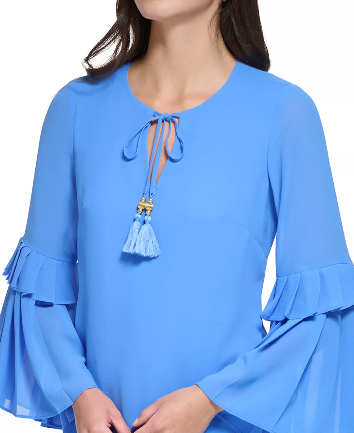 Vince Camuto Women's Flare-Sleeve Tie-Neck Shift Dress 4 Vince Camuto Women's Flare-Sleeve Tie-Neck Shift Dress - Image 4