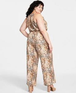Bar III Plus Size Sleeveless Snake-Print Jumpsuit, Created For Macy's -Anne Klein Sales Store 23587269 fpx