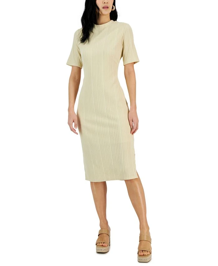 INC International Concepts Women's Ribbed-Knit Midi Dress, Created For Macy's 1 INC International Concepts Women's Ribbed-Knit Midi Dress, Created For Macy's