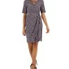 Anne Klein Women's Mary Ellen Keyhole Faux-Wrap Dress