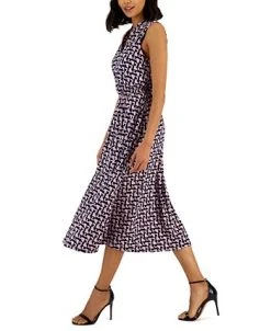 Anne Klein Women's Jenna Stand-Collar Sleeveless Dress -Anne Klein Sales Store 23587779 fpx