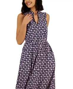 Anne Klein Women's Jenna Stand-Collar Sleeveless Dress -Anne Klein Sales Store 23587780 fpx