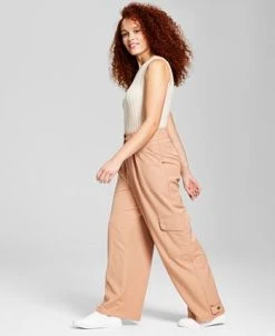 And Now This Women's High-Rise Wide-Leg Cargo Pants 9 And Now This Women's High-Rise Wide-Leg Cargo Pants -Anne Klein Sales Store 23595027 fpx