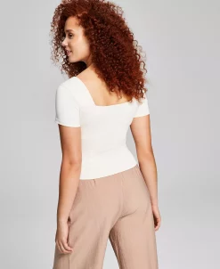 And Now This Women's Square-Neck Double Layered Tee -Anne Klein Sales Store 23595056 fpx