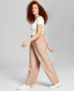 And Now This Women's High-Rise Wide-Leg Textured Trouser Pants 12 And Now This Women's High-Rise Wide-Leg Textured Trouser Pants -Anne Klein Sales Store 23595060 fpx