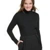 Calvin Klein Women's Corset-Stitched Turtleneck