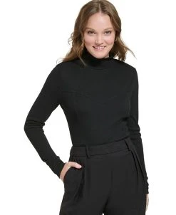 Calvin Klein Women's Corset-Stitched Turtleneck
