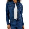 Anne Klein Women's Denim Double-Button Trucker Jacket