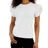 Anne Klein Women's Twisted-Cuff Puffed-Sleeve Top