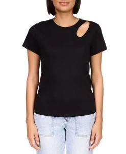 Sanctuary Women's Cut To The Chase Short-Sleeve Cut-Out Top