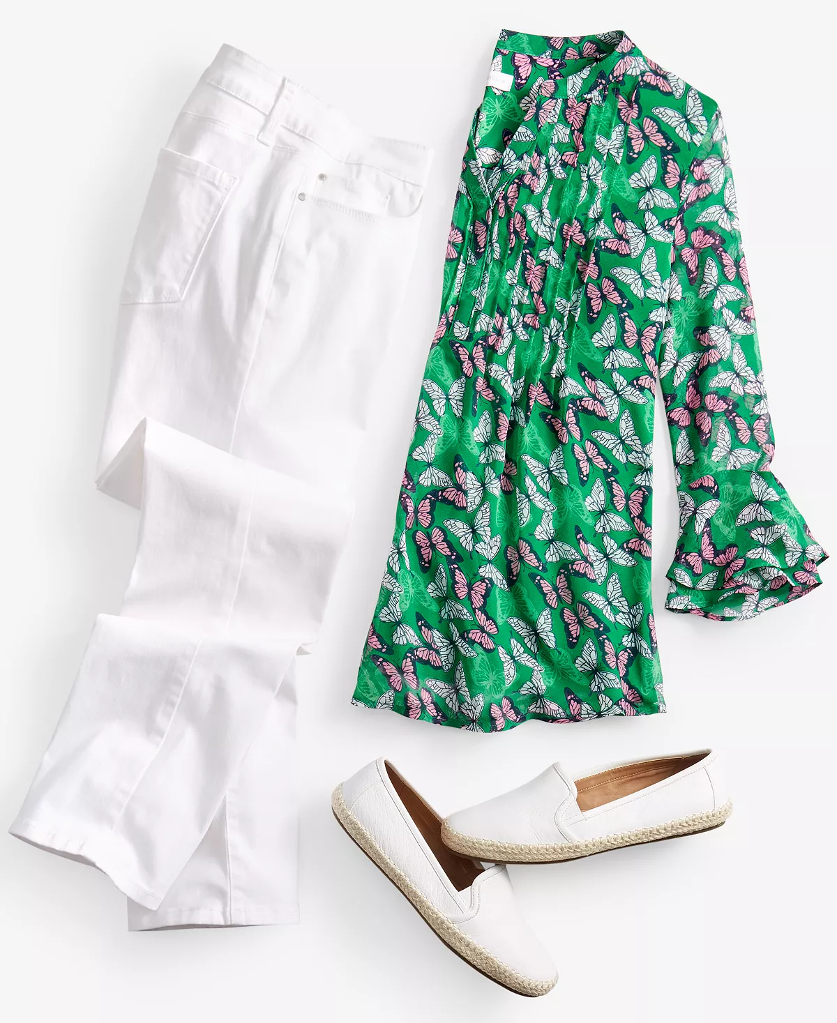 Charter Club Women's Butterfly-Print Pintuck Top, Created For Macy's 4 Charter Club Women's Butterfly-Print Pintuck Top, Created For Macy's - Image 4