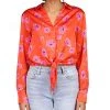Sanctuary Women's Printed Lover Tie-Front Button-Front Shirt