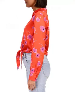 Sanctuary Women's Printed Lover Tie-Front Button-Front Shirt -Anne Klein Sales Store 23601693 fpx