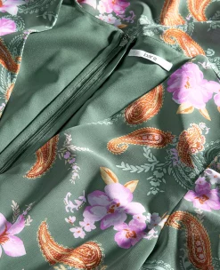 Bar III Women's Printed Long-Sleeve Slit-Hem Maxi Dress, Created For Macy's -Anne Klein Sales Store 23602074 fpx