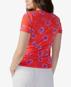 Sanctuary Women's Crewneck Ruched-Front Knit Short-Sleeve Top -Anne Klein Sales Store 23602103 fpx