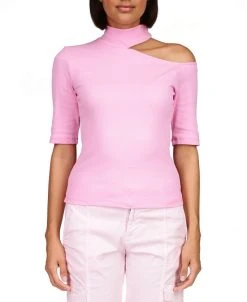 Sanctuary Women's Asymmetrical-Cutout Mock-Neck Top