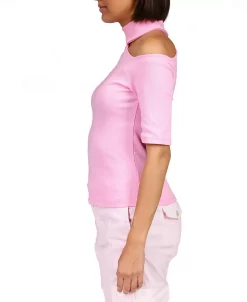 Sanctuary Women's Asymmetrical-Cutout Mock-Neck Top -Anne Klein Sales Store 23602123 fpx