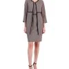 Kasper Women's Link-Print Jacquard-Waist Seam Topper Coat & Link Print V-Neck Belted Dress