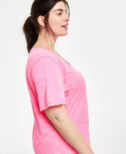 ID Ideology Women's Essentials Rapidry Heathered Performance T-Shirt, XS-4X, Created For Macy's -Anne Klein Sales Store 23610563 fpx