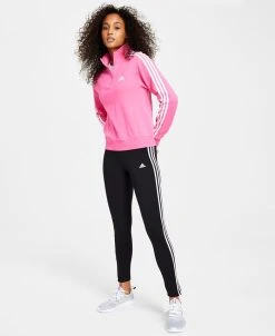 ADIDAS Women's Cotton 3-Stripes Quarter-Zip Sweatshirt -Anne Klein Sales Store 23610740 fpx