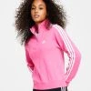 ADIDAS Women's Cotton 3-Stripes Quarter-Zip Sweatshirt