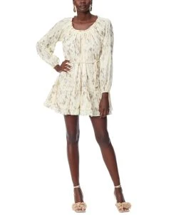 Sam Edelman Women's Scoop-Neck Long-Sleeve Belted Dress