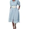 Sam Edelman Women's Cotton Collared Belted Shirtdress