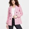 Bar III Women's Plaid Tweed Double-Breasted Blazer, Created For Macy's