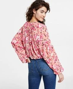 Bar III Women's Floral-Print Boat-Neck Peasant Top, Created For Macy's 5 Bar III Women's Floral-Print Boat-Neck Peasant Top, Created For Macy's -Anne Klein Sales Store 23622264 fpx