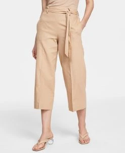 Bar III Women's Linen-Blend Tie-Waist Pants, Created For Macy's