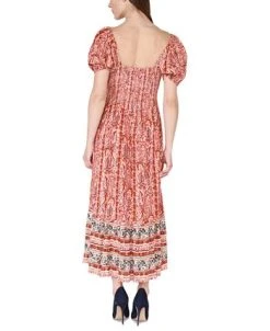 Black Tape Women's Short-Sleeve Smocked-Waist Tiered Maxi Dress -Anne Klein Sales Store 23625045 fpx