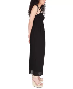 Black Tape Women's Tied-Strap Smocked Maxi Dress -Anne Klein Sales Store 23625385 fpx