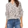 Vince Camuto Women's Printed Pintuck Flutter-Sleeve Blouse