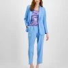 Bar III Women's Square-Neck Top, Zip-Pocket Blazer & Straight-Leg Ankle Pants, Created For Macy's