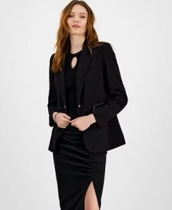Bar III Women's Snap-Button Zip-Pocket Blazer, Created For Macy's -Anne Klein Sales Store 23628649 fpx