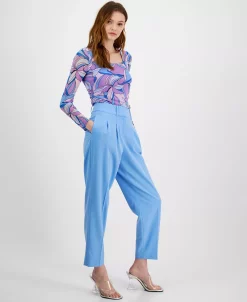 Bar III Women's Bi-Stretch Pleated Straight-Leg Ankle Pants, Created For Macy's 11 Bar III Women's Bi-Stretch Pleated Straight-Leg Ankle Pants, Created For Macy's -Anne Klein Sales Store 23628654 fpx