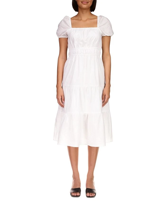 Sanctuary Women's Solid Tie-Back Tiered Midi Dress 1 Sanctuary Women's Solid Tie-Back Tiered Midi Dress