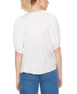 Black Tape Women's Solid Quarter-Button Trapeze Henley Top -Anne Klein Sales Store 23629058 fpx