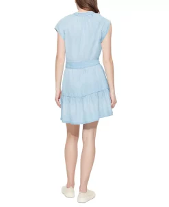 Black Tape Women's Short-Sleeve Tie-Waist Mini Dress -Anne Klein Sales Store 23629281 fpx