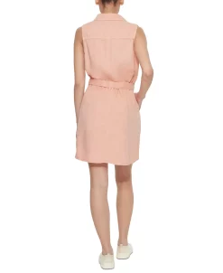 Black Tape Women's Solid Belted Sleeveless Shirtdress -Anne Klein Sales Store 23629519 fpx