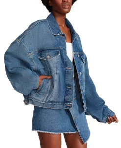 Steve Madden Women's Sienna Oversized Denim Trucker Jacket -Anne Klein Sales Store 23642003 fpx