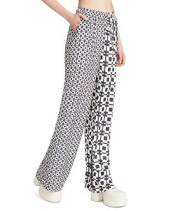 Steve Madden Women's Dorian Mixed-Print Pull-On Wide-Leg Satin Pants -Anne Klein Sales Store 23642020 fpx