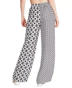Steve Madden Women's Dorian Mixed-Print Pull-On Wide-Leg Satin Pants -Anne Klein Sales Store 23642021 fpx