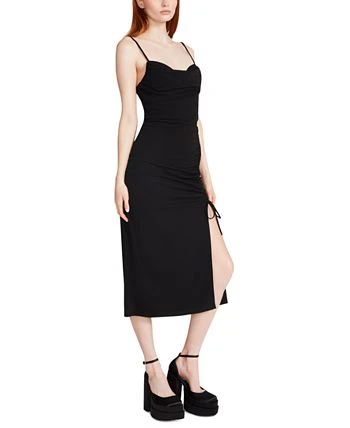 Steve Madden Women's Solid Mica Ruched-Slit Midi Dress 3 Steve Madden Women's Solid Mica Ruched-Slit Midi Dress - Image 3
