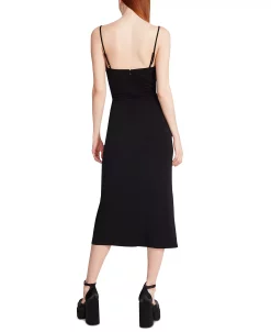 Steve Madden Women's Solid Mica Ruched-Slit Midi Dress 9 Steve Madden Women's Solid Mica Ruched-Slit Midi Dress -Anne Klein Sales Store 23642150 fpx