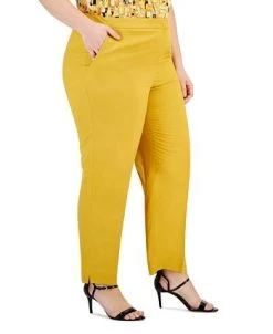 Kasper Plus Size Mid-Rise Straight-Leg Slit-Hem Pants 7 Kasper Plus Size Mid-Rise Straight-Leg Slit-Hem Pants -Anne Klein Sales Store 23649741 fpx